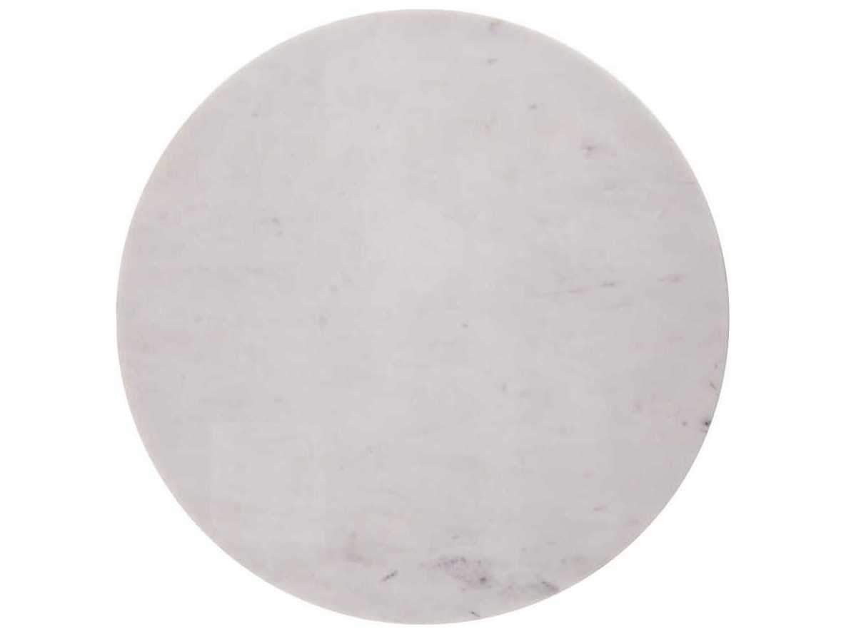 Arteriors Home Knoxville Round Marble Antique Brass End Table