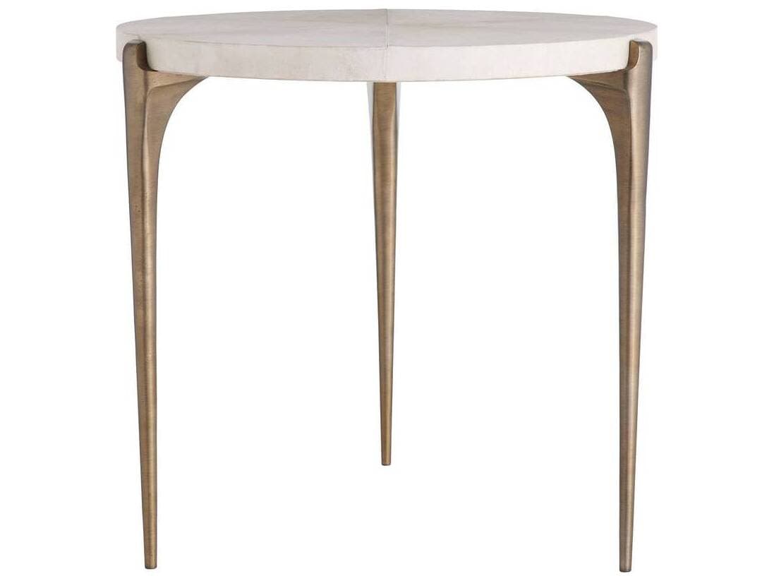 Arteriors Home June Round Dark Antique Brass End Table