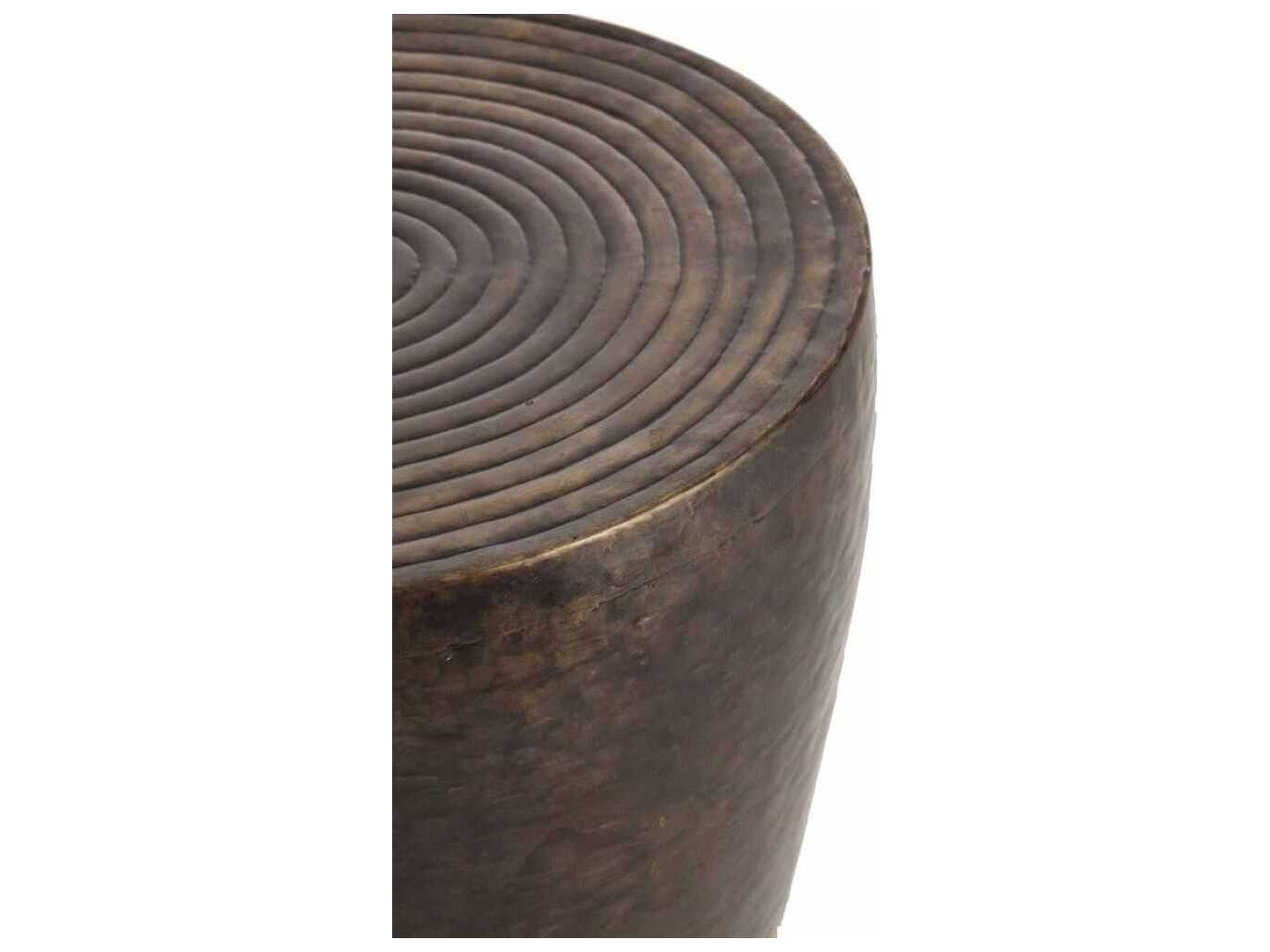 Arteriors Home Clint Round Metal Antique Bronze End Table