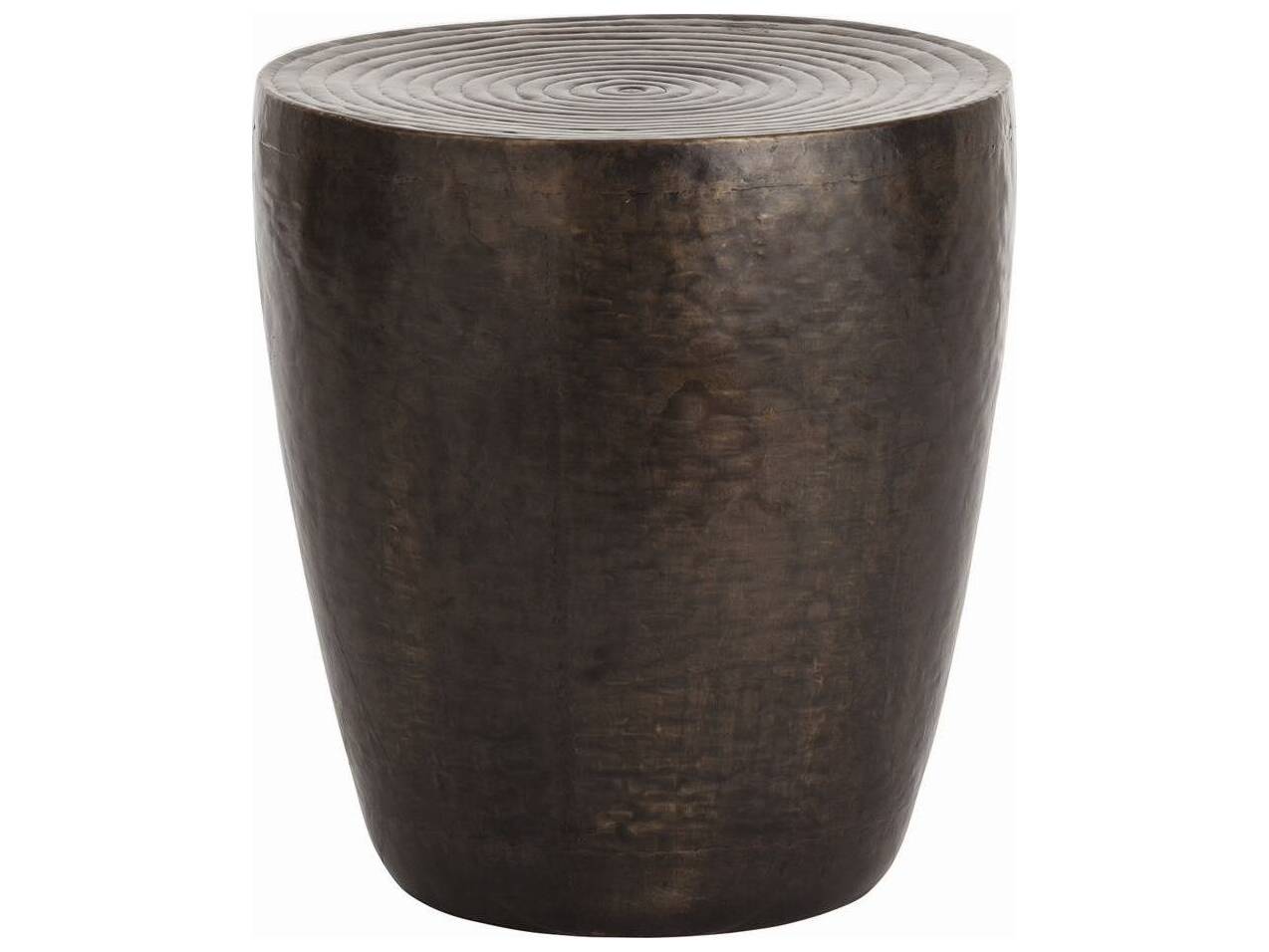 Arteriors Home Clint Round Metal Antique Bronze End Table