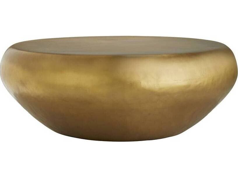 Arteriors Home Bates Round Metal Burnt Brass Coffee Table