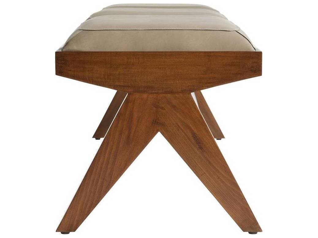 Arteriors Home Luchesse Morel Leather Beige Accent Bench