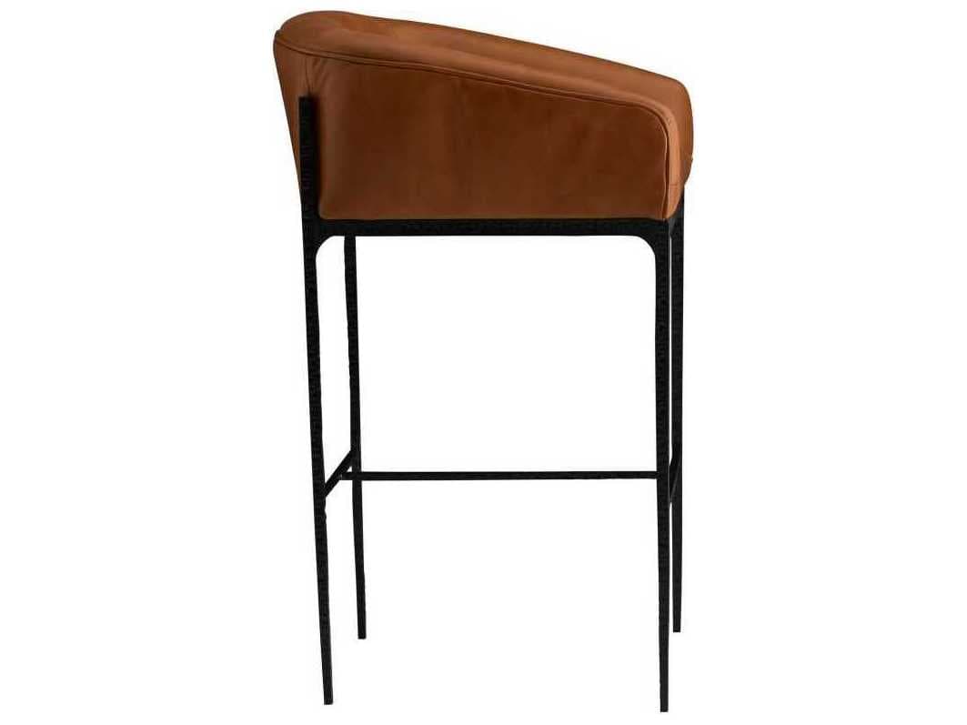 Arteriors Home Osbourne Russet Blackened Iron Leather Bar Stool