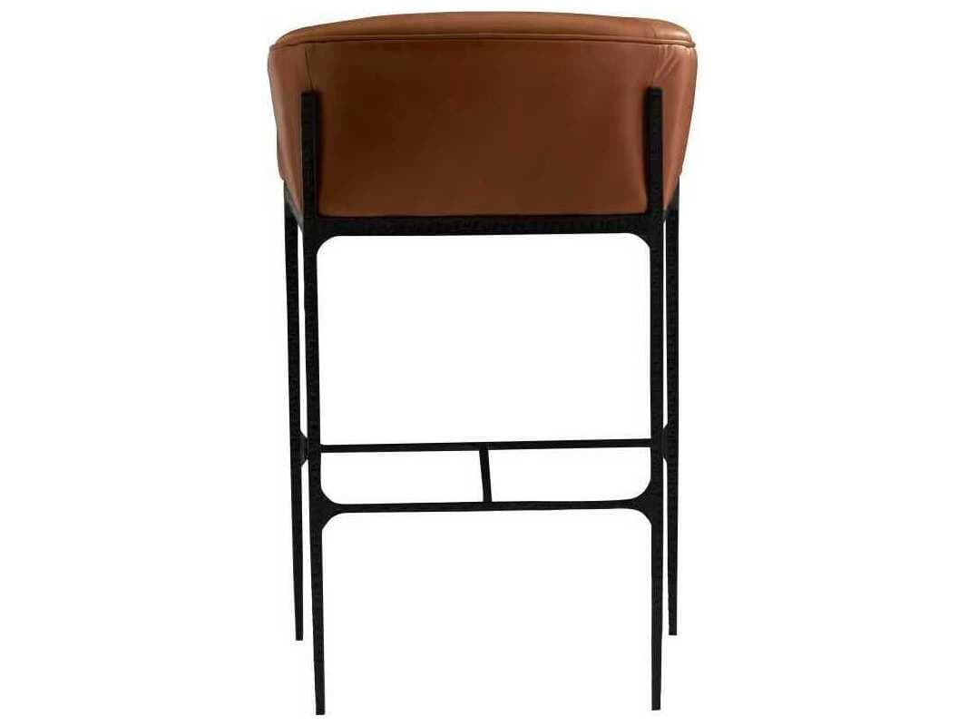 Arteriors Home Osbourne Russet Blackened Iron Leather Bar Stool
