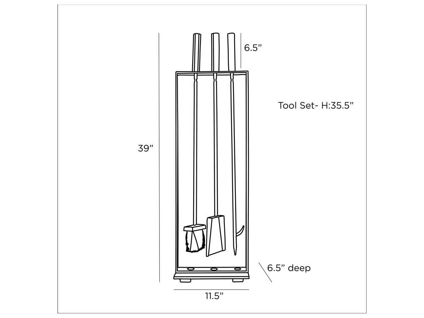 Arteriors Home Landt Blackened Fireplace Tool Set