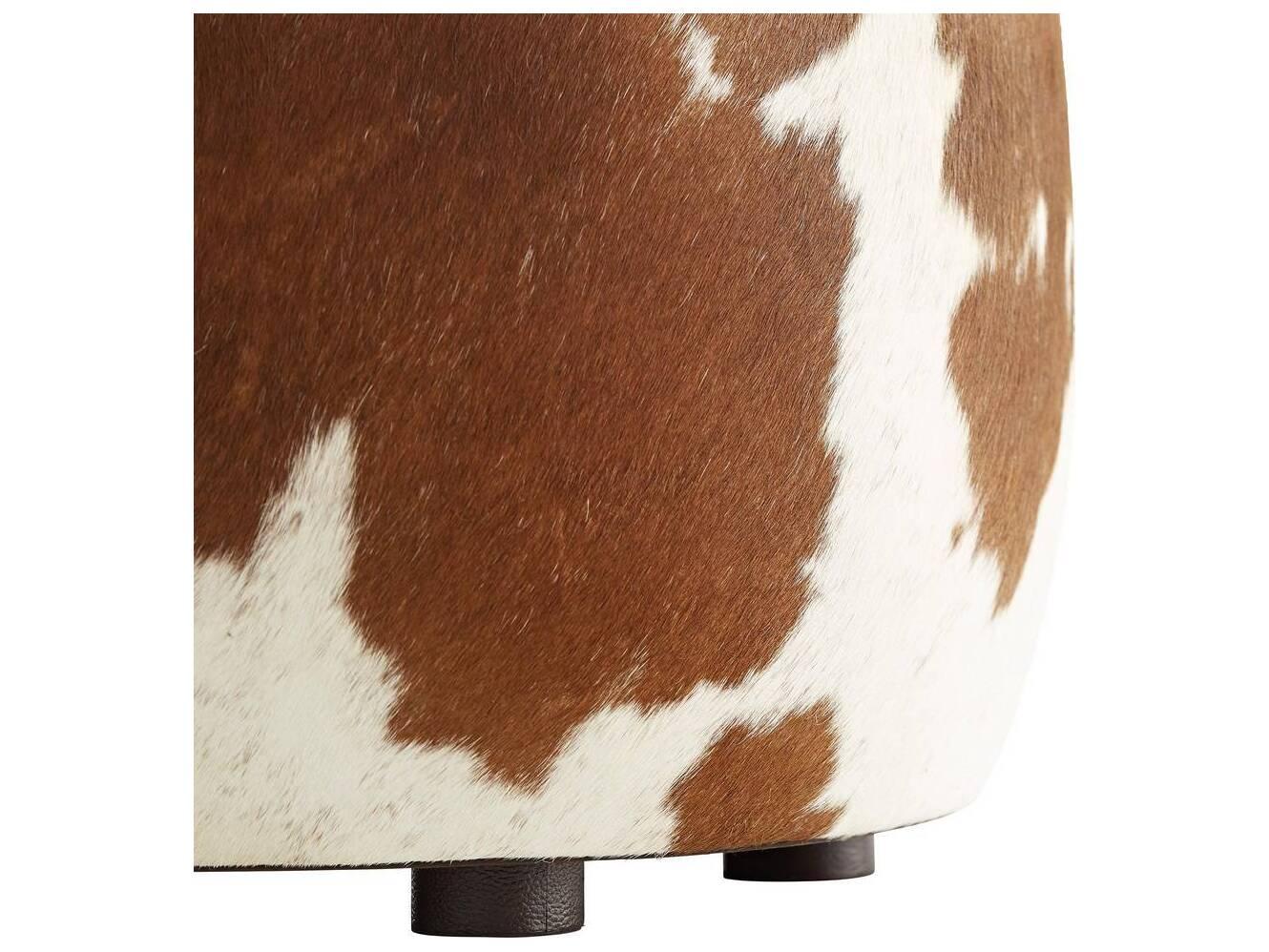 Arteriors Home Owen Brown And White Hide Leather Ottoman