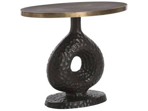 Arteriors Home Seth Oval Metal Antique Bronze End Table