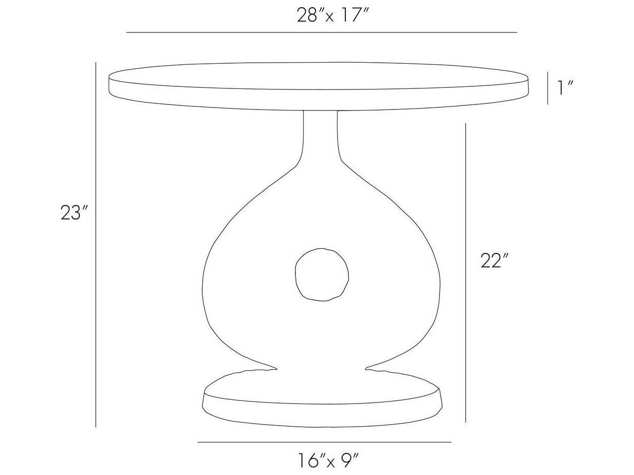 Arteriors Home Seth Oval Metal Antique Bronze End Table