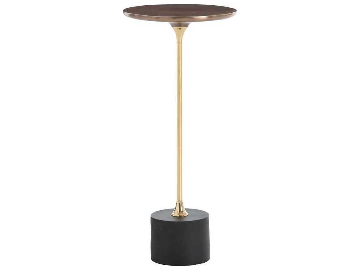 Arteriors Home Fitz Round Metal Blackened Iron End Table