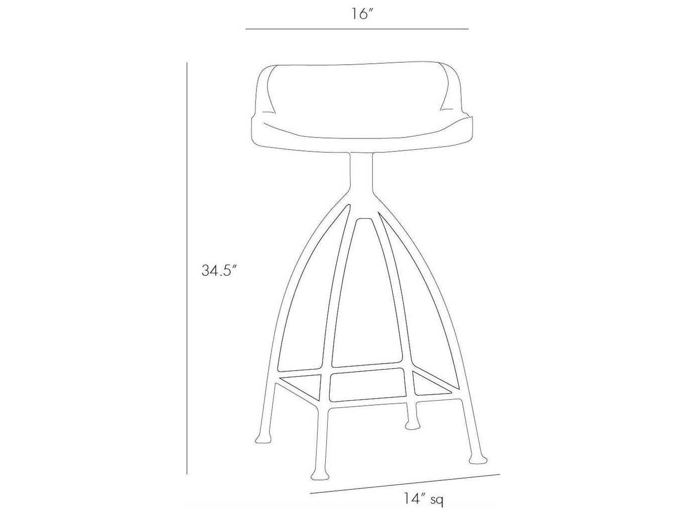 Arteriors Home Hinkley Sandblast Antique Wax Natural Iron Swivel Mango Wood Bar Stool