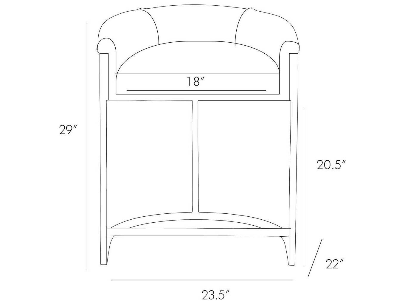 Arteriors Home Calvin Brindle Leather Antique Brass Counter Stool