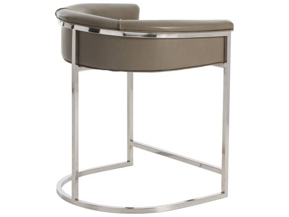 Arteriors Home Calvin Dove Leather Polished Nickel Counter Stool