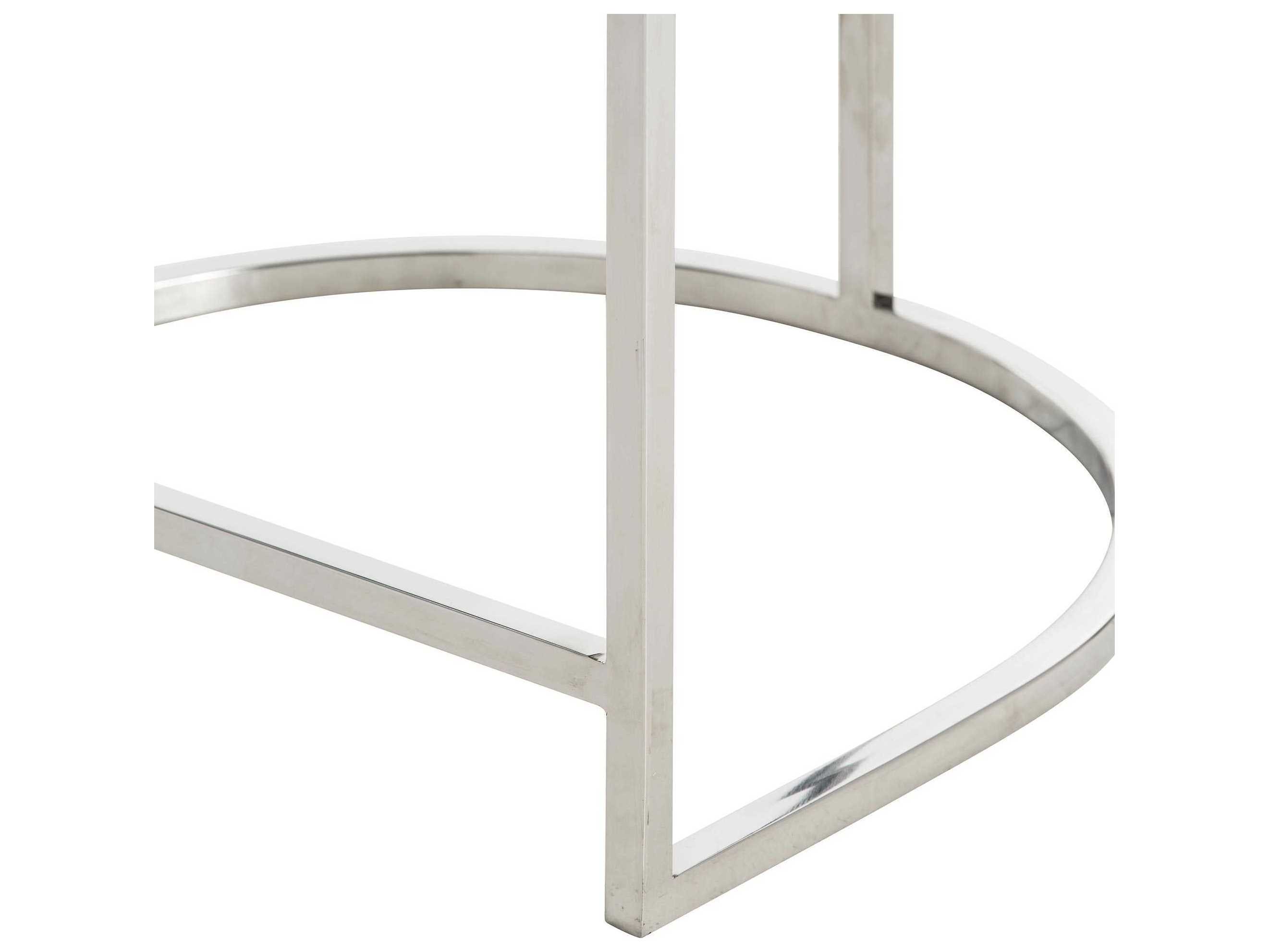 Arteriors Home Calvin Dove Leather Polished Nickel Counter Stool