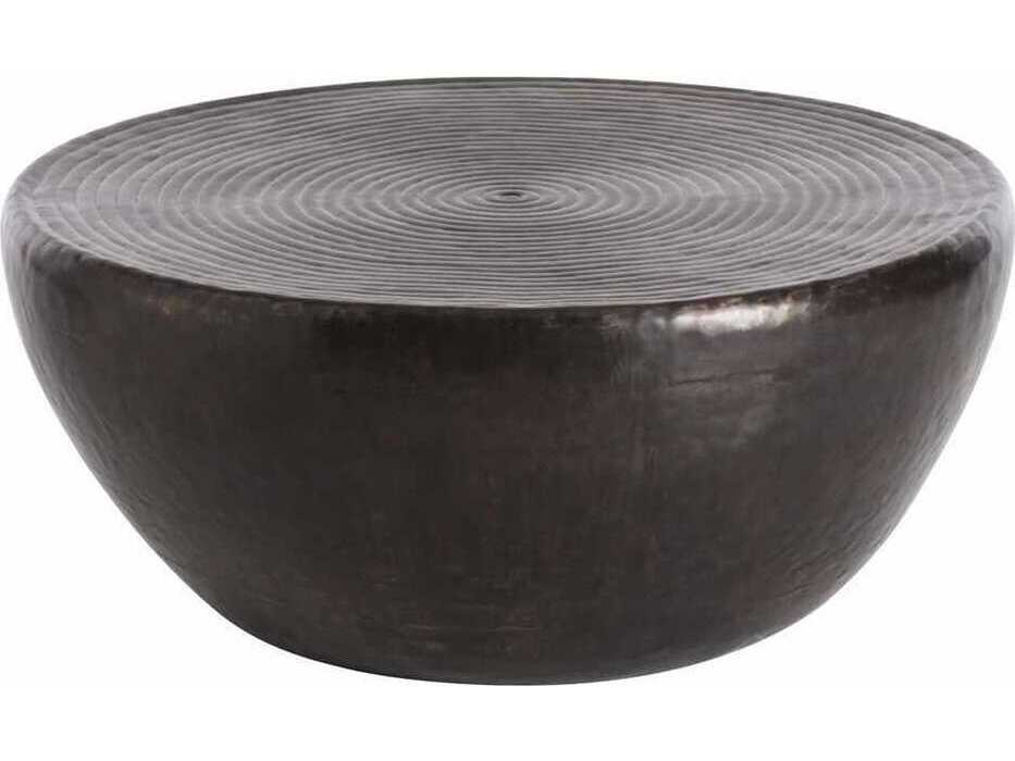 Arteriors Home Clint Round Metal Antique Bronze Coffee Table
