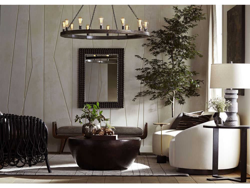 Arteriors Home Clint Round Metal Antique Bronze Coffee Table