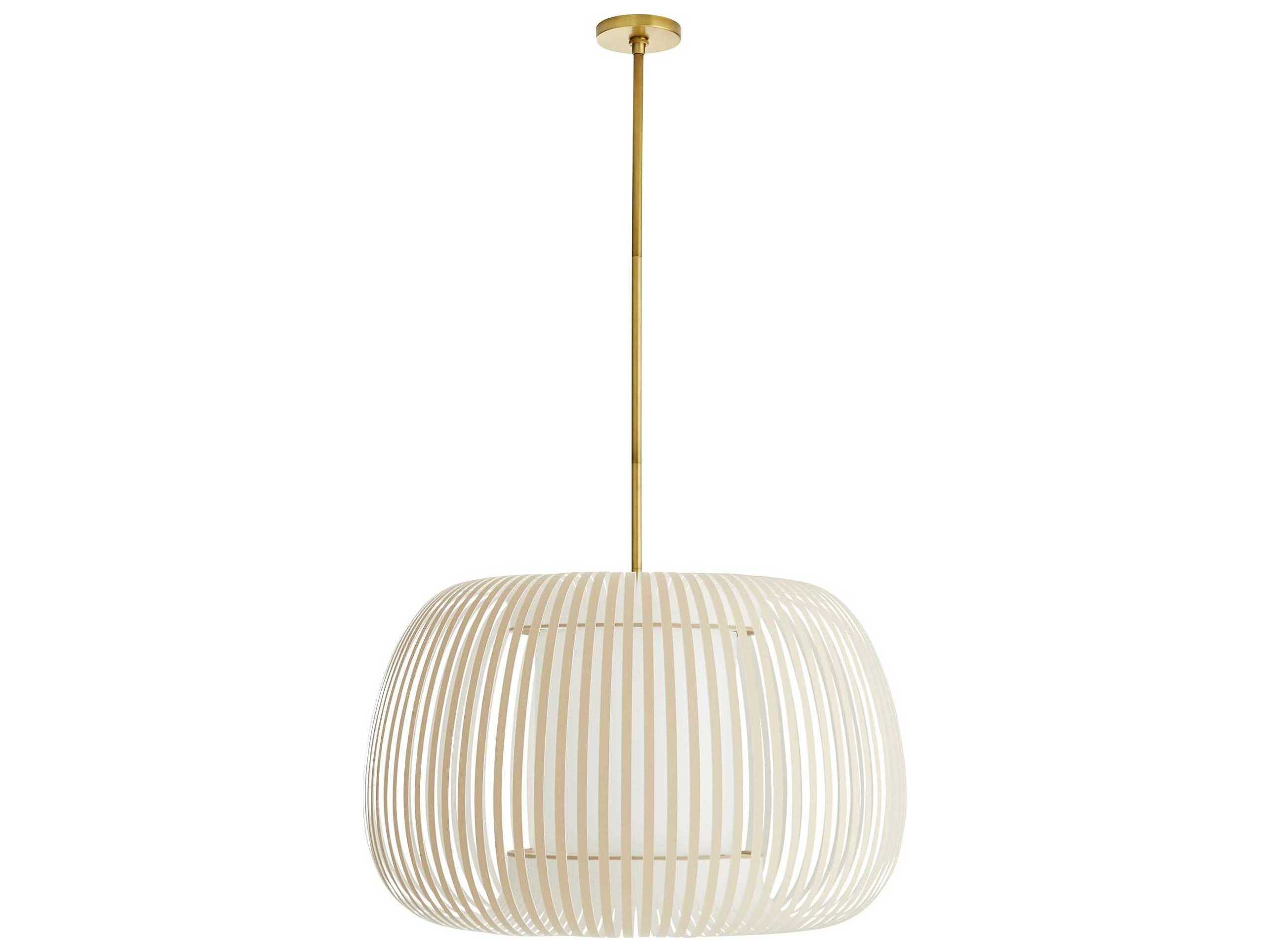 Arteriors Home Mia 1-Light Beige Off White Drum Linear Pendant