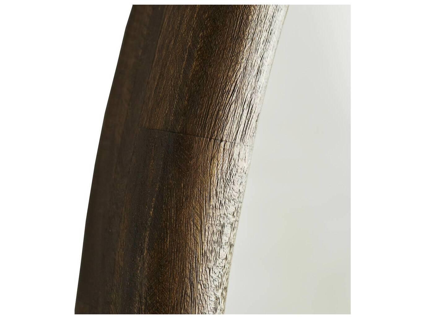 Arteriors Home Lesley Light Walnut Round Floor Mirror