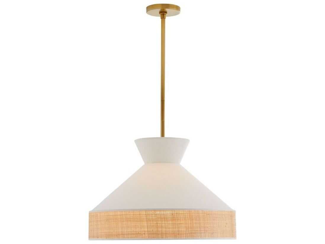 Arteriors Home Malena 1-Light Antique Brass White Pendant