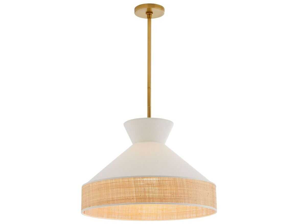 Arteriors Home Malena 1-Light Antique Brass White Pendant