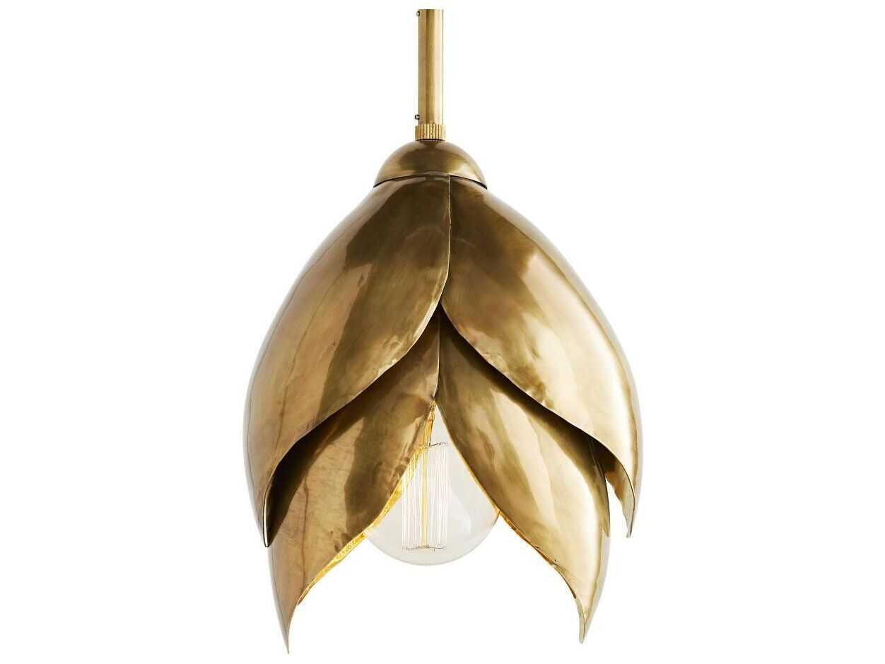 Arteriors Home Edith 1-Light Vintage Brass Mini Pendant