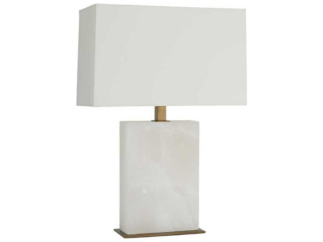Arteriors Home Carson Snow Marble With Vintage Brass White Table Lamp
