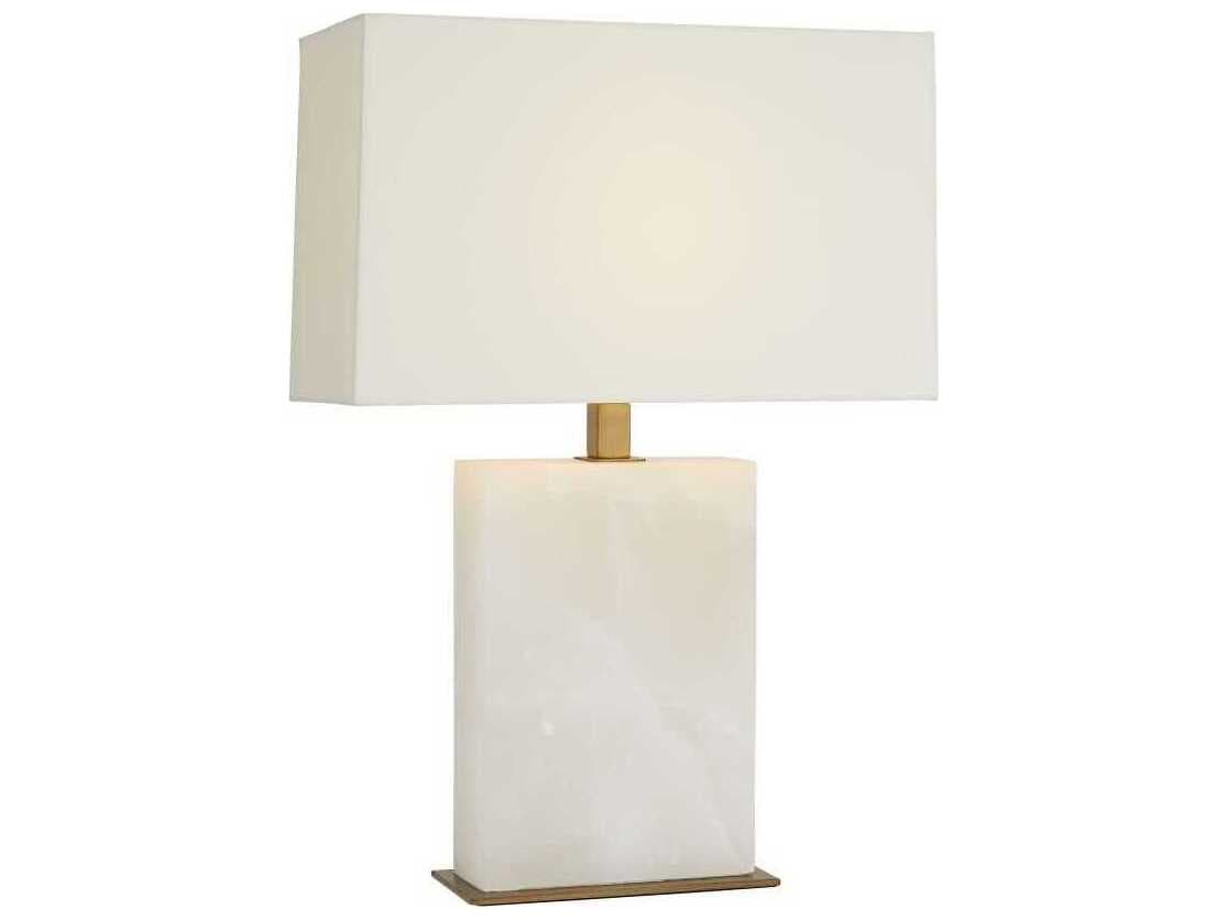 Arteriors Home Carson Snow Marble With Vintage Brass White Table Lamp