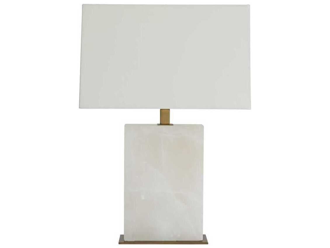 Arteriors Home Carson Snow Marble With Vintage Brass White Table Lamp