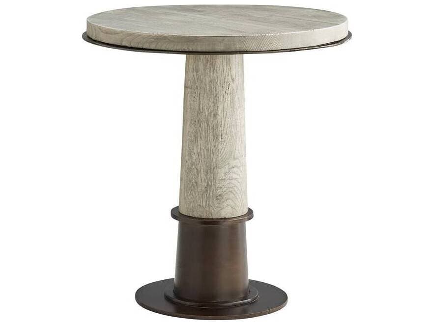 Arteriors Home Kamile Round Wood Natural Iron End Table