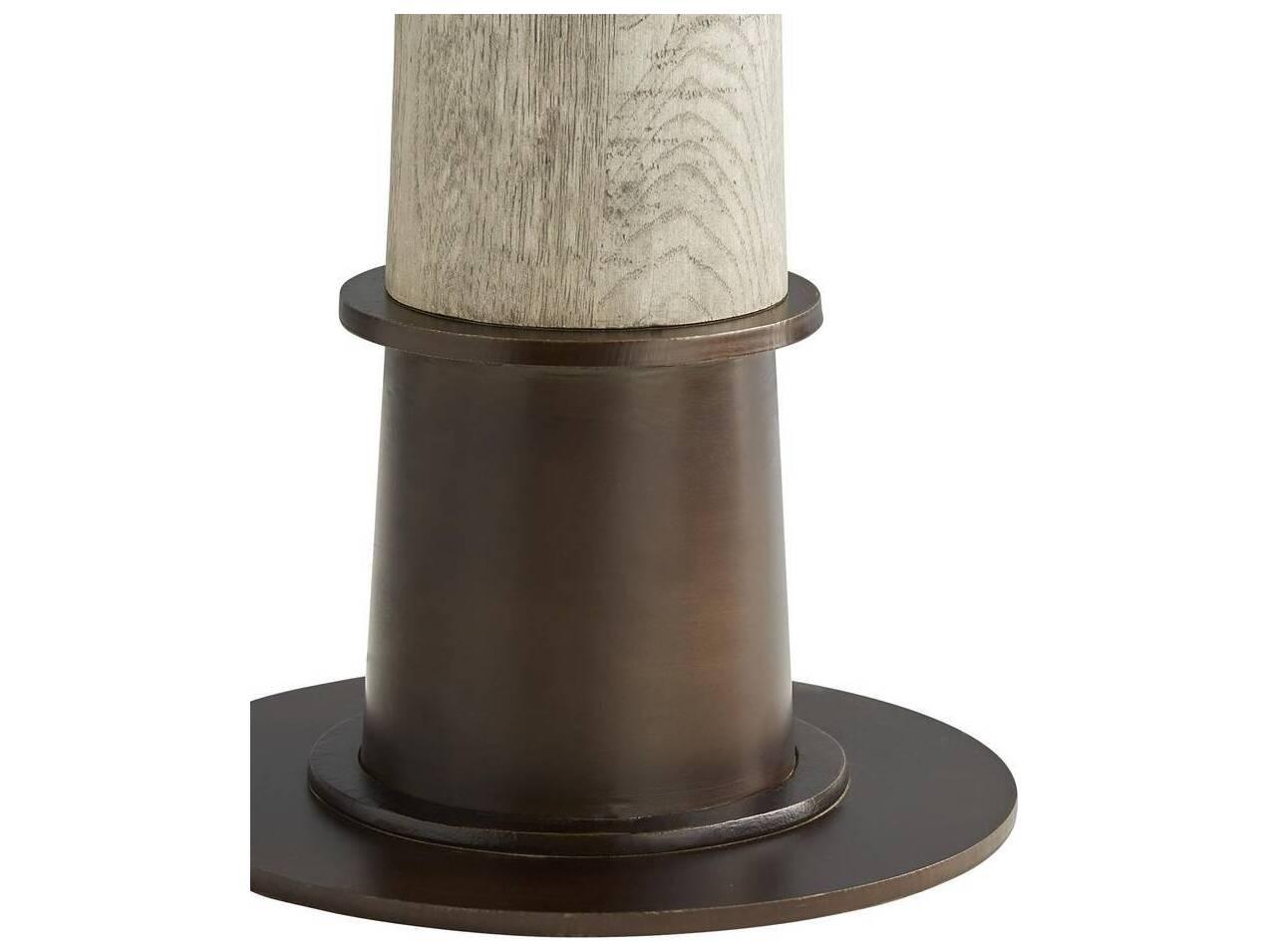 Arteriors Home Kamile Round Wood Natural Iron End Table