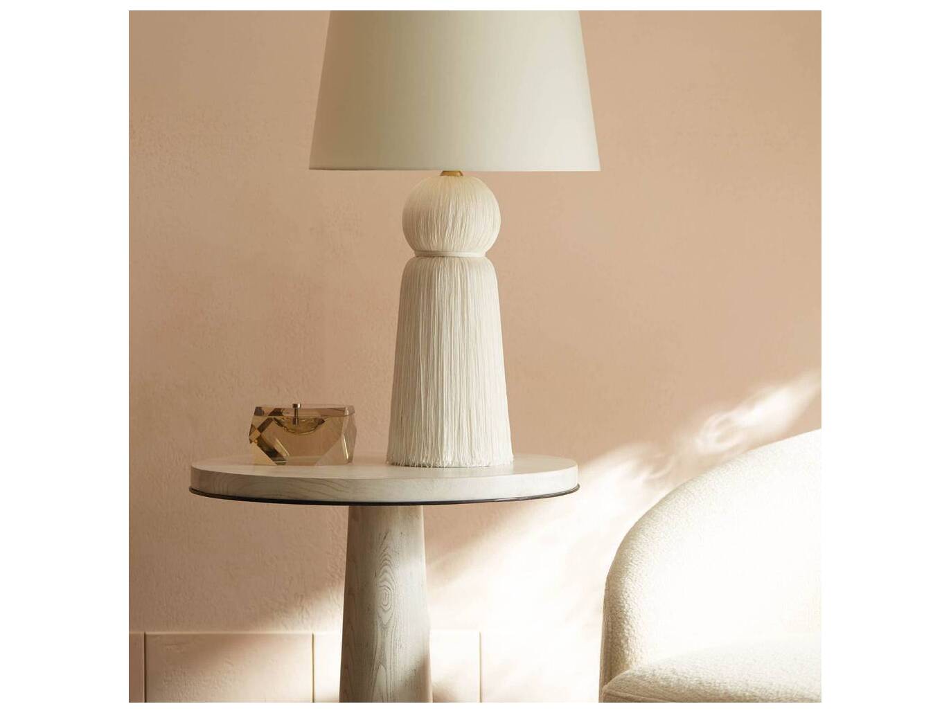 Arteriors Home Kamile Round Wood Natural Iron End Table