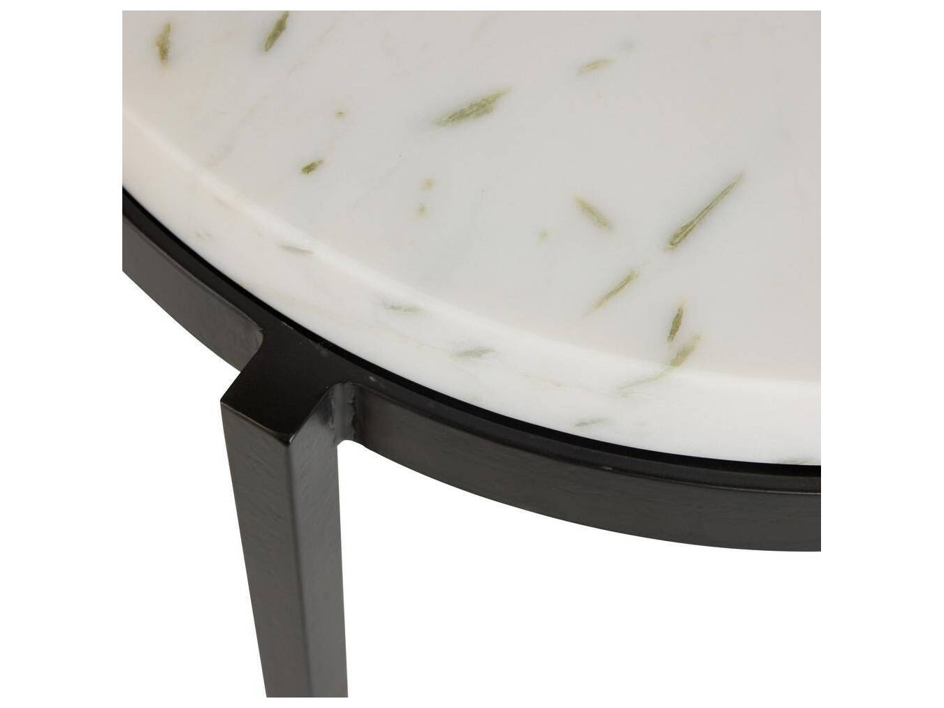 Arteriors Home Kelsie  Round Marble Blackened Iron End Table