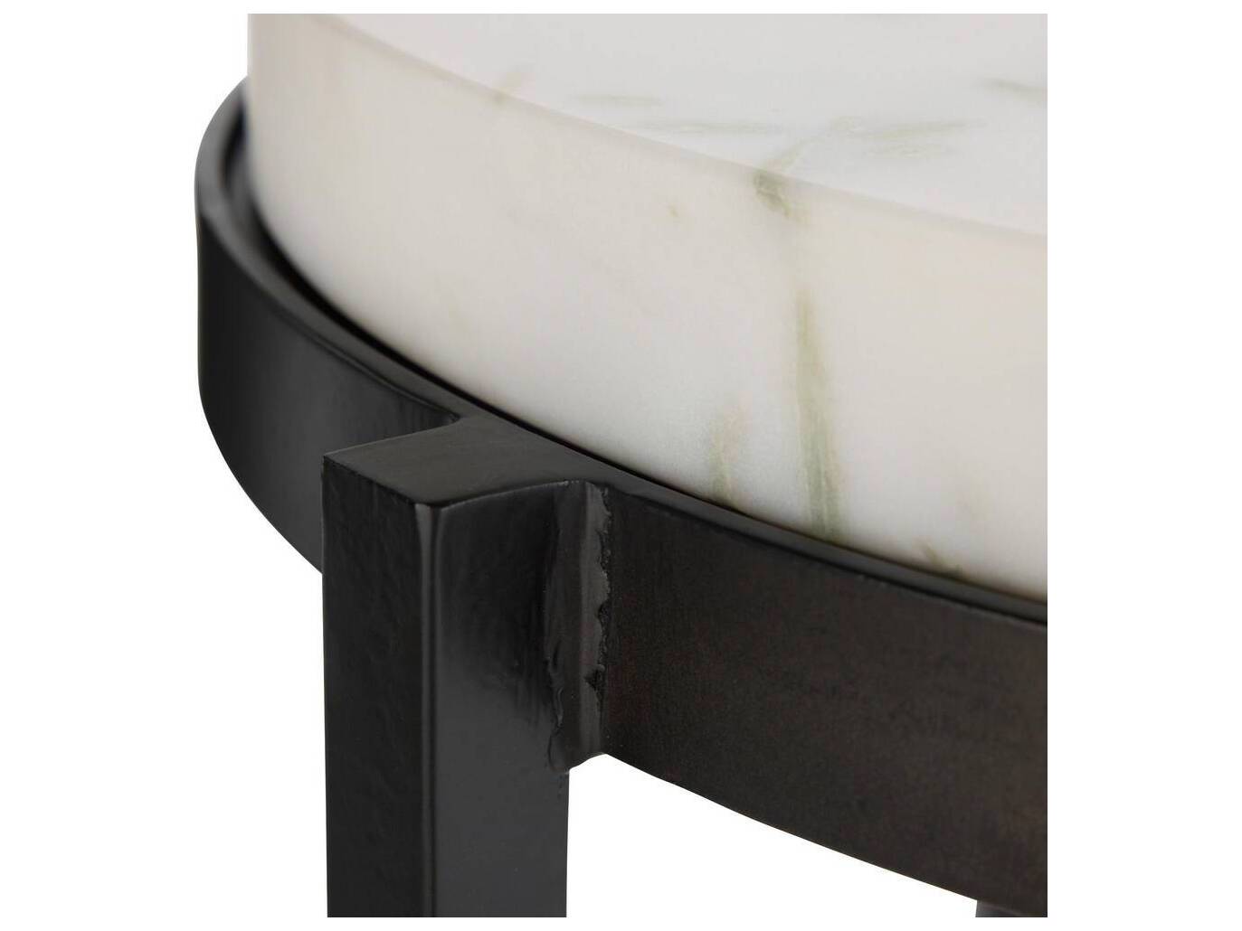Arteriors Home Kelsie  Round Marble Blackened Iron End Table