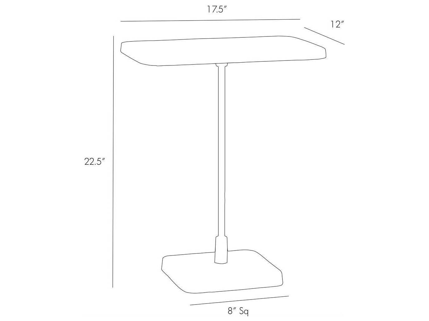 Arteriors Home Kaela Rectangular Glass Vintage Brass End Table