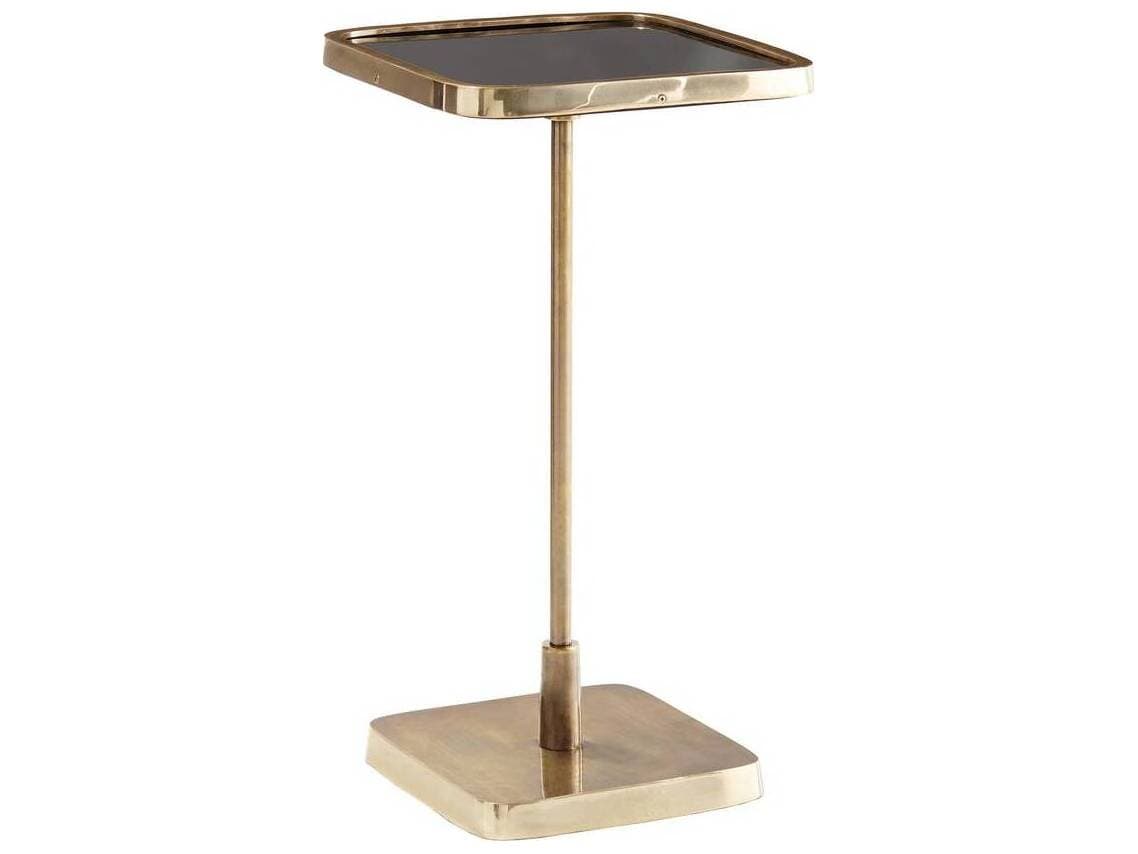 Arteriors Home Kaela Square Glass Vintage Brass End Table