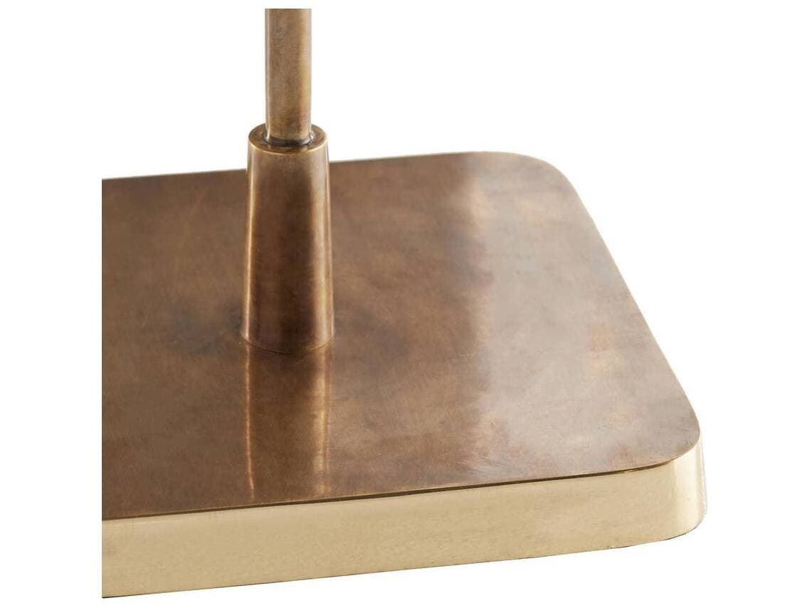 Arteriors Home Kaela Square Glass Vintage Brass End Table