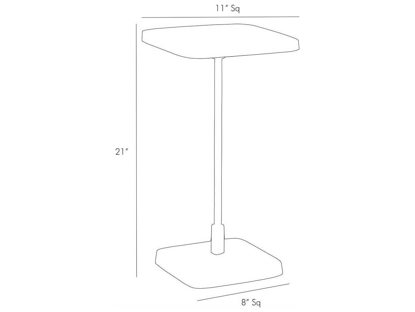 Arteriors Home Kaela Square Glass Vintage Brass End Table