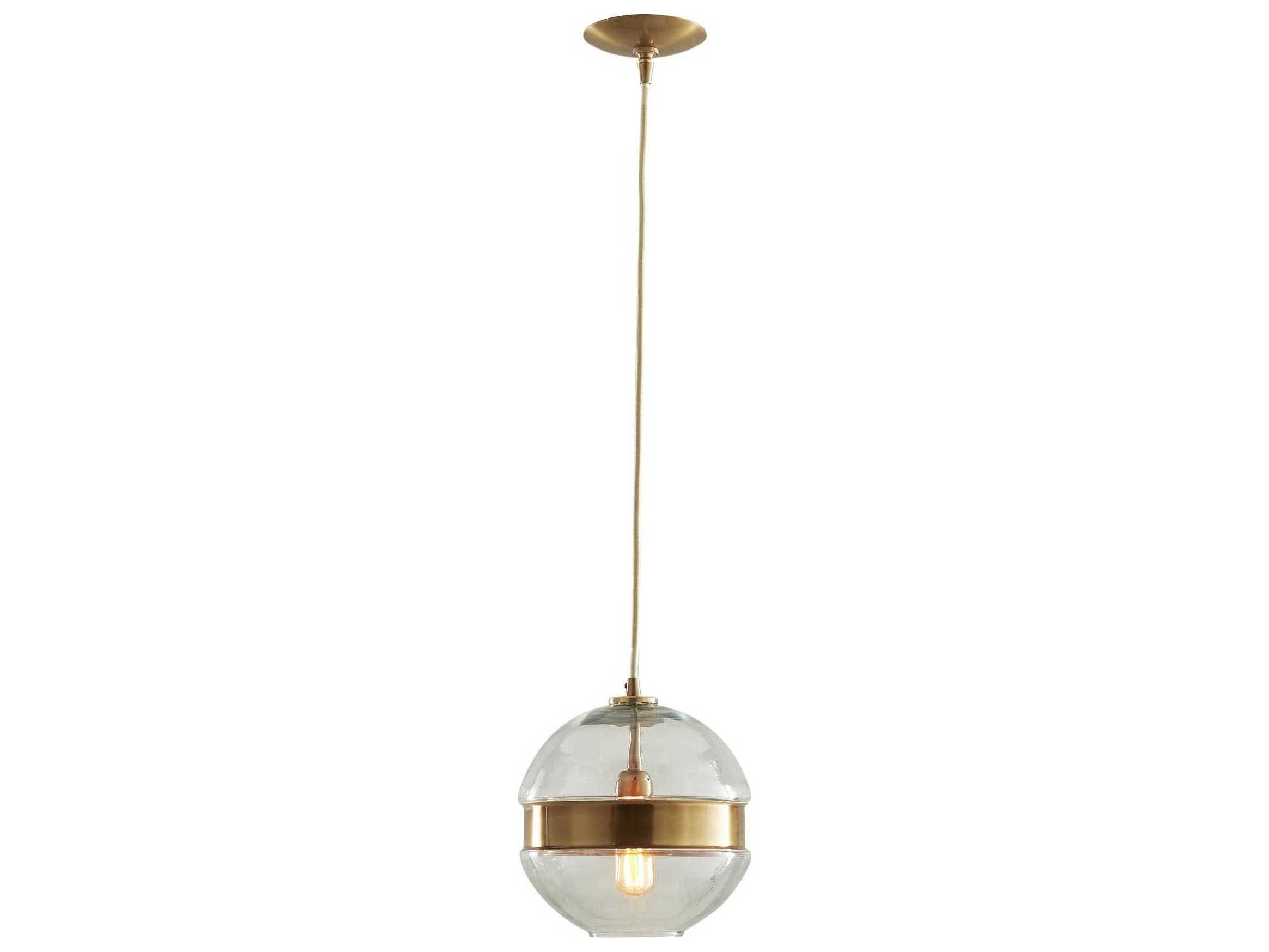 Arteriors Home Garrison 1-Light Antique Brass With Clear Glass Globe Linear Mini Pendant