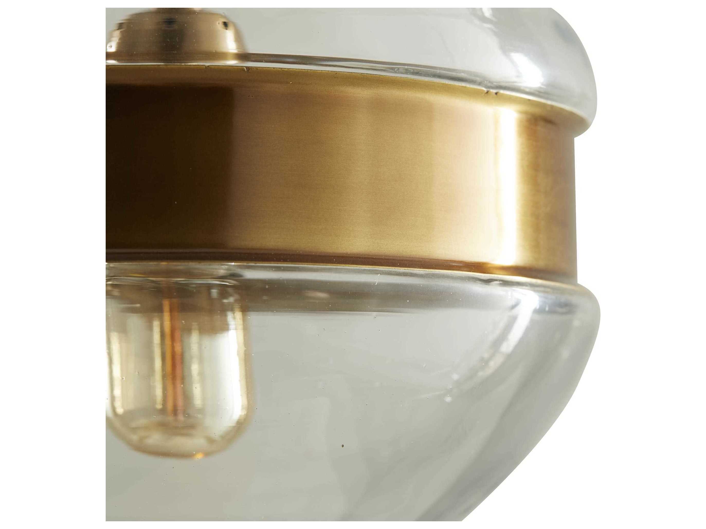 Arteriors Home Garrison 1-Light Antique Brass With Clear Glass Globe Linear Mini Pendant