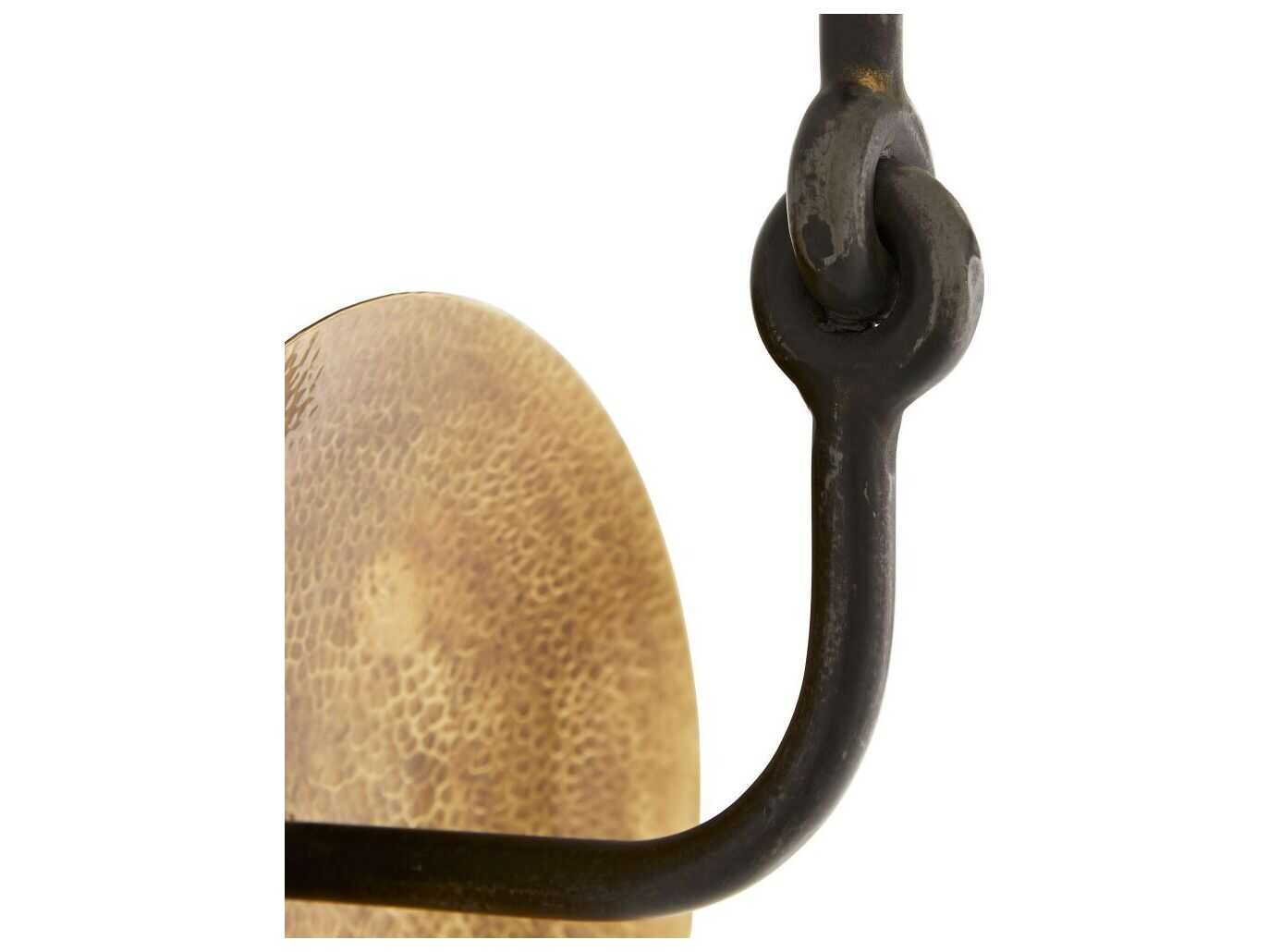 Arteriors Home Giles 1-Light Hammered Antique Brass Blackened Iron Wall Sconce