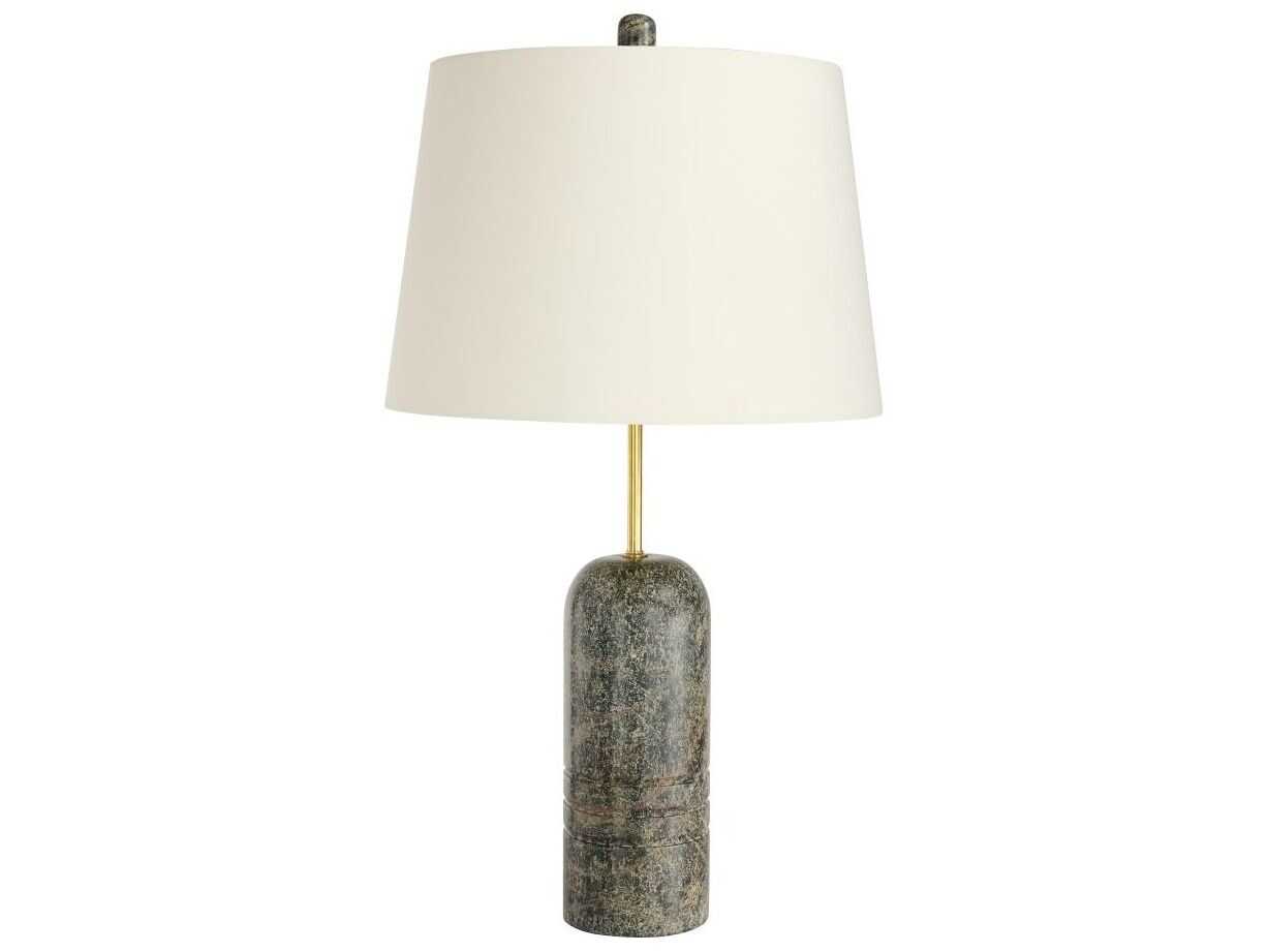 Arteriors Home Mendoza Jungle Marble Antique Brass Gray Buffet Lamp