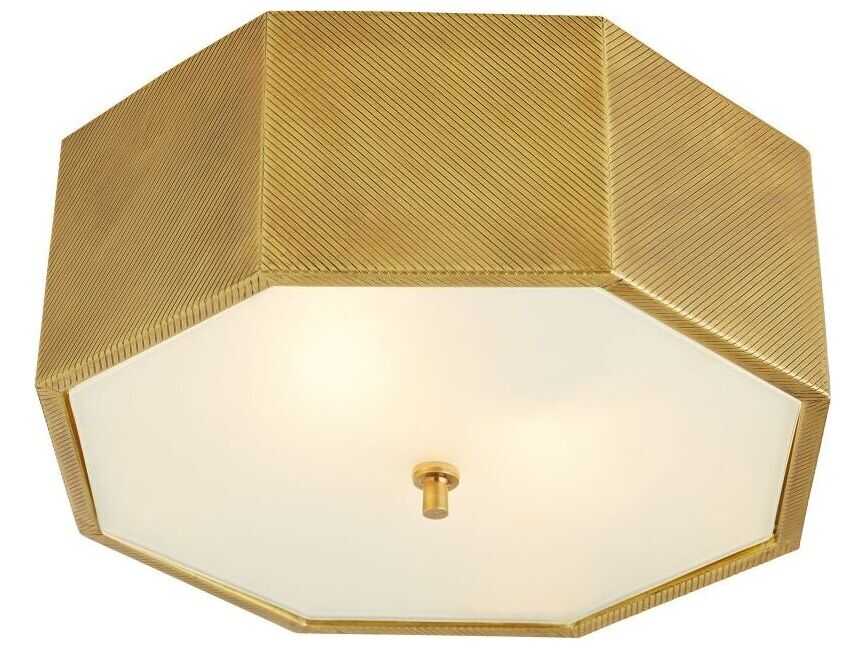 Arteriors Home Grespan 2-Light Antique Brass Geometric Semi Flush Mount