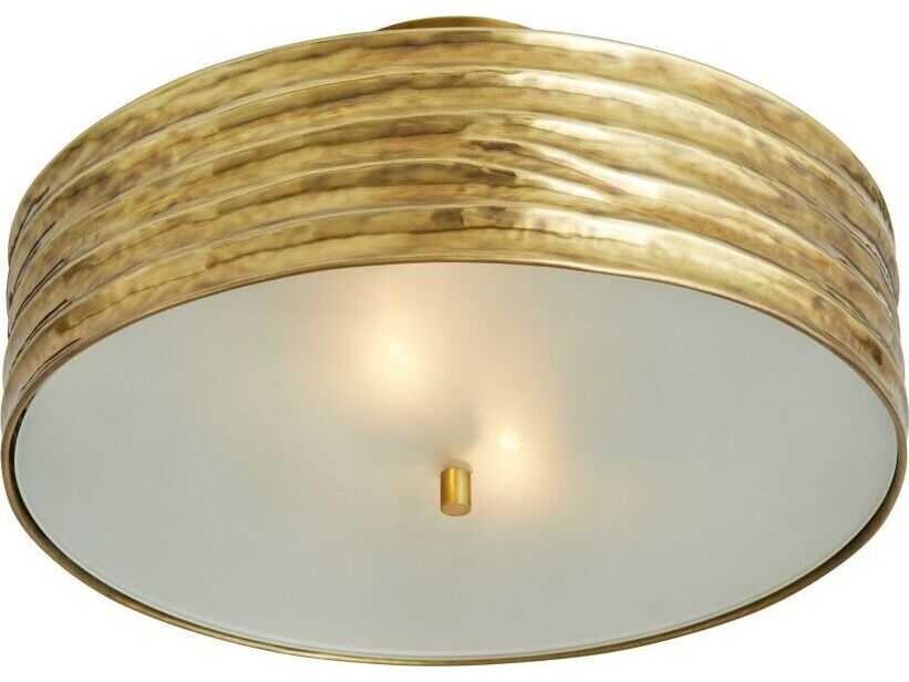 Arteriors Home Anna 2-Light Antique Brass Drum Semi Flush Mount