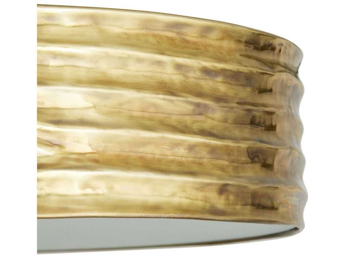 Arteriors Home Anna 2-Light Antique Brass Drum Semi Flush Mount