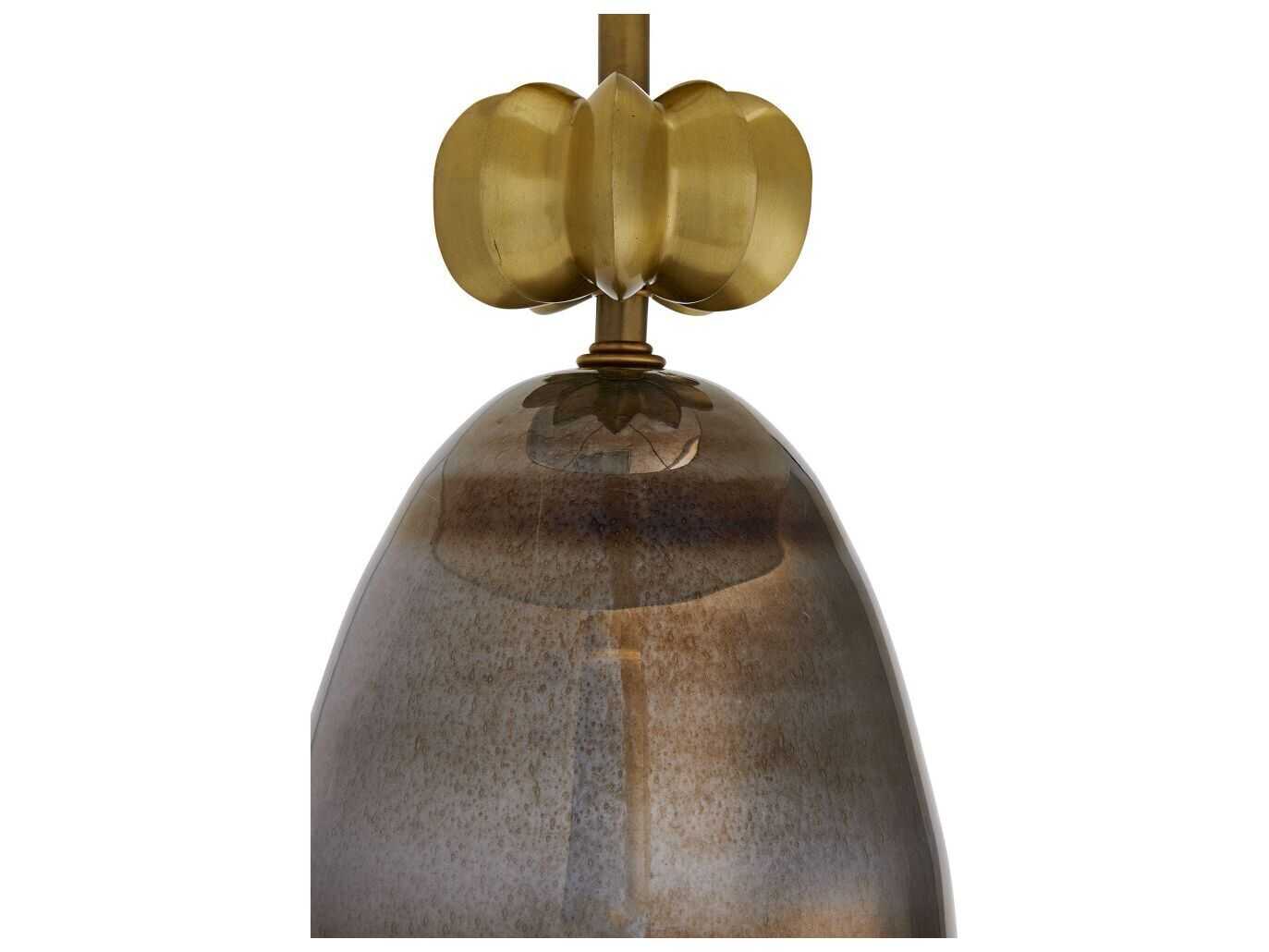 Arteriors Home Haley Smoke Luster Ombre Glass Antique Brass Gray Buffet Lamp