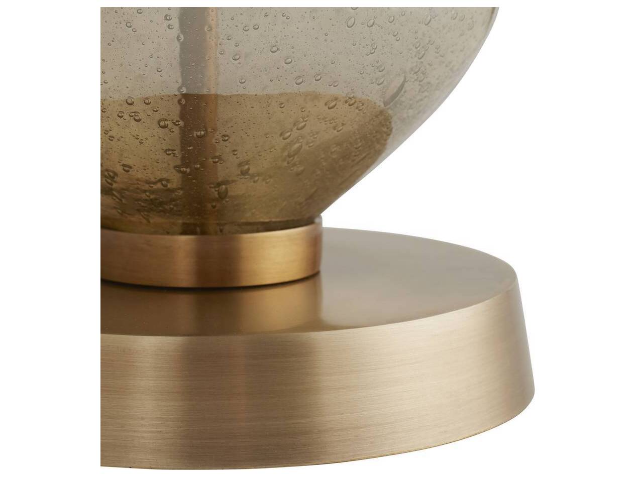 Arteriors Home Dreena Smoke Luster Seedy Glass Antique Brass Buffet Lamp