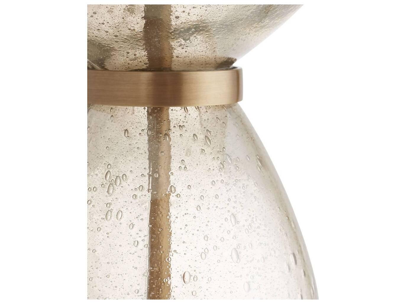 Arteriors Home Dreena Smoke Luster Seedy Glass Antique Brass Buffet Lamp