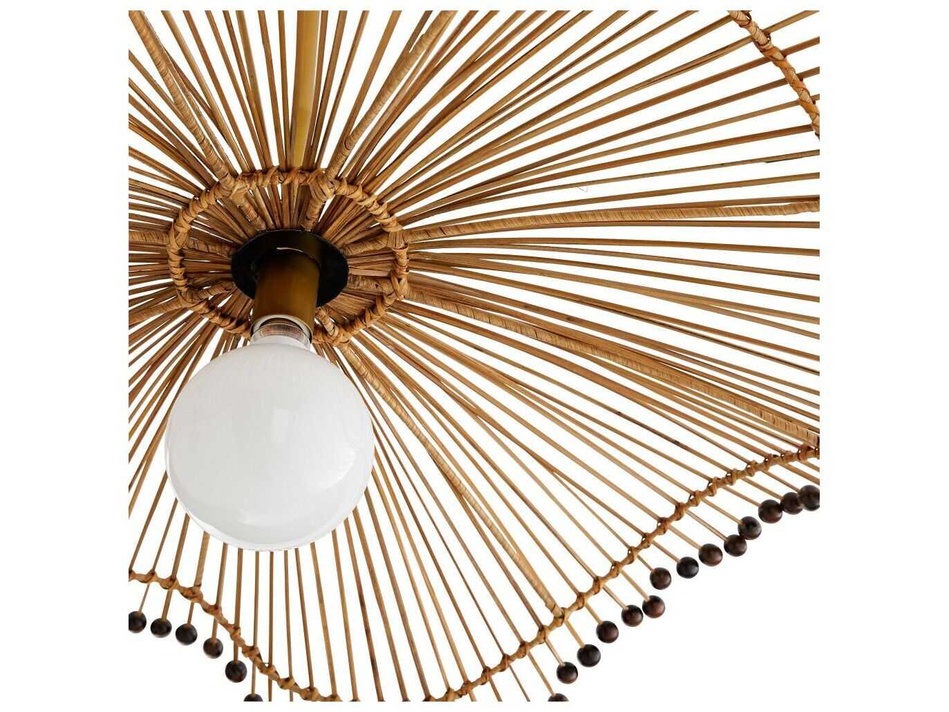 Arteriors Home Waverly 1-Light Natural Burl Rattan Antique Brass Pendant