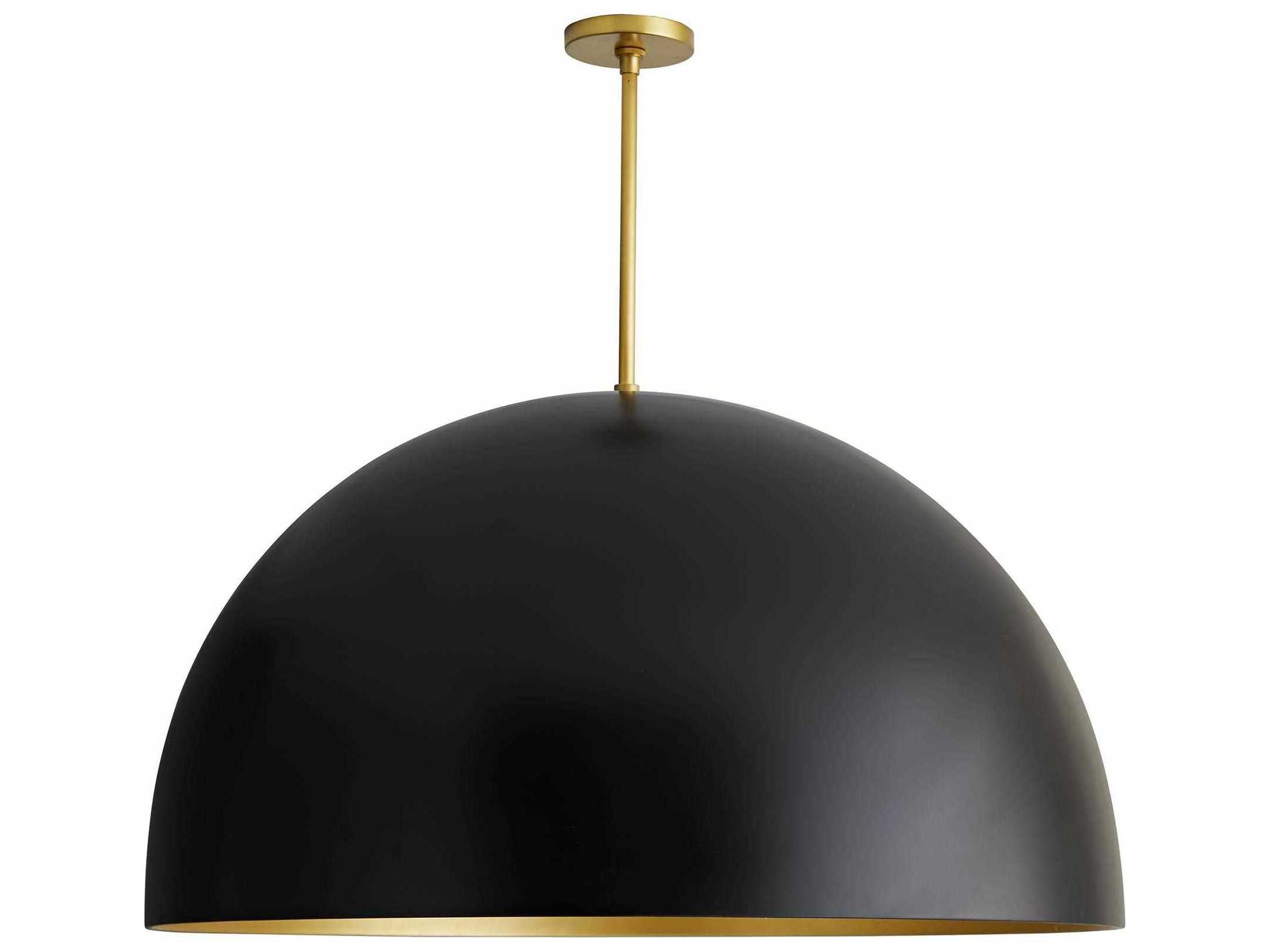 Arteriors Home Pascal 1-Light Antique Brass Black Dome Pendant