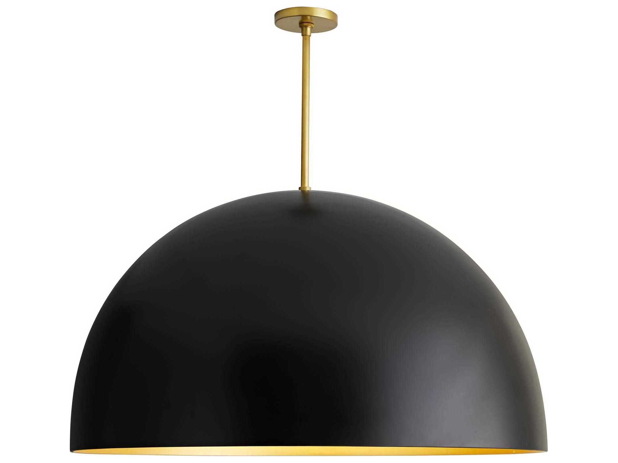 Arteriors Home Pascal 1-Light Antique Brass Black Dome Pendant