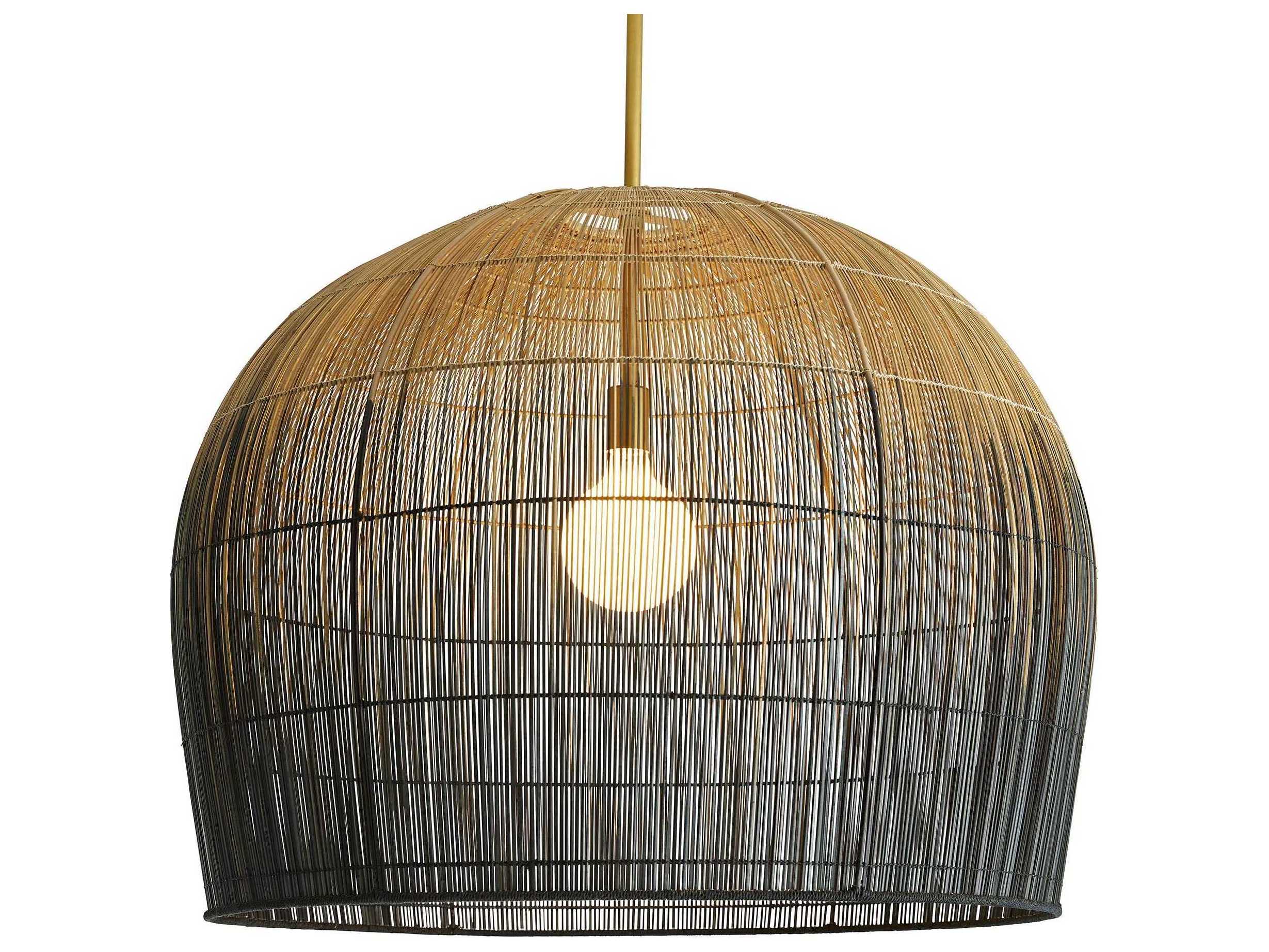 Arteriors Home Swami 1-Light Natural And Black Ombre Brass Bowl Linear Pendant